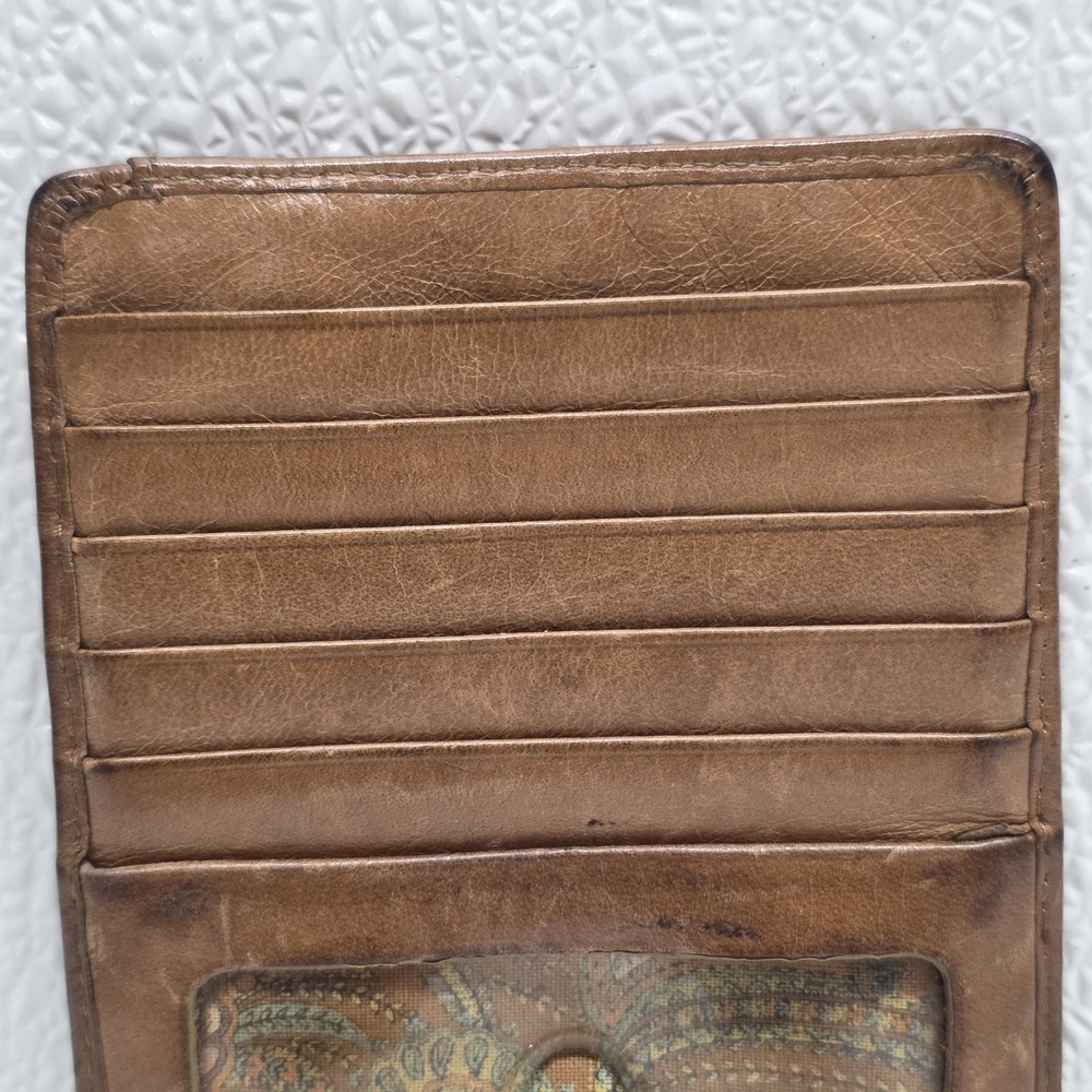 HOBO Rich Brown Euro Slide Wallet Card Stacker ID Case Leather Zip - Picture 3 of 12